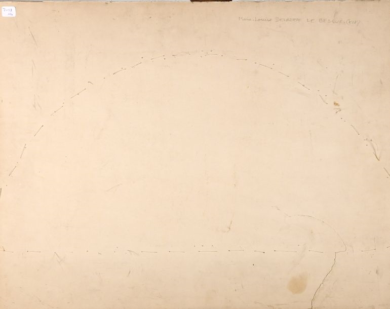 Artwork by Marie-louis Delbarre LE Besques, Papillon sur la rivière, Made of gouache sur papier