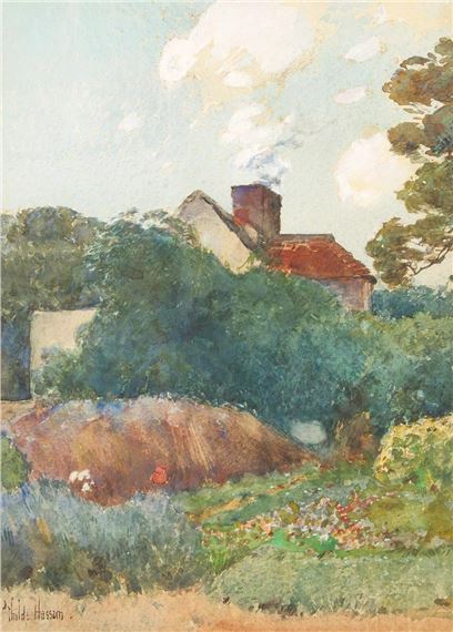 Saint Peter's, Near Broadstairs (The Shallows); with Landscape Study verso by Childe Hassam, executed in 1889