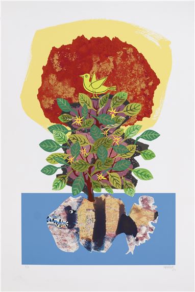 Untitled- Pájaro, árbol y pez