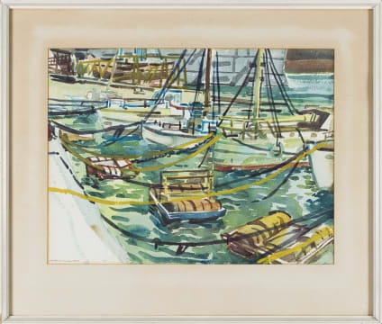 Artwork by Richard Cheales, Bobbing Boats, Made of watercolour on paper