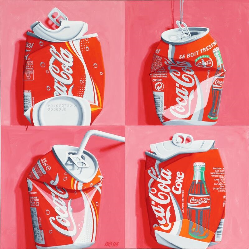 Four empty french vintage CocaCola canns - Hans Due