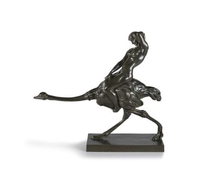 Figure Astride an Ostrich by Ferdinand Liebermann