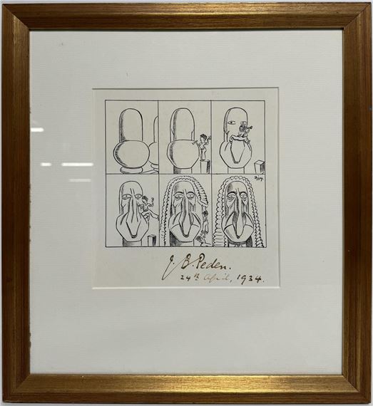 George Finey | Cartoon of J B Peden (1934) | MutualArt