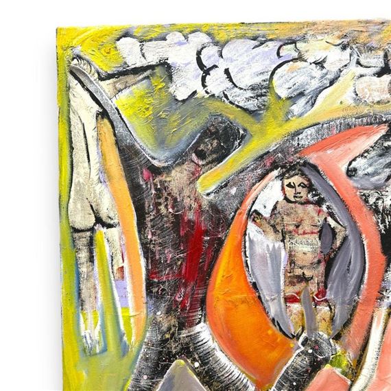 Abstract scene with figures by Royi Akavia