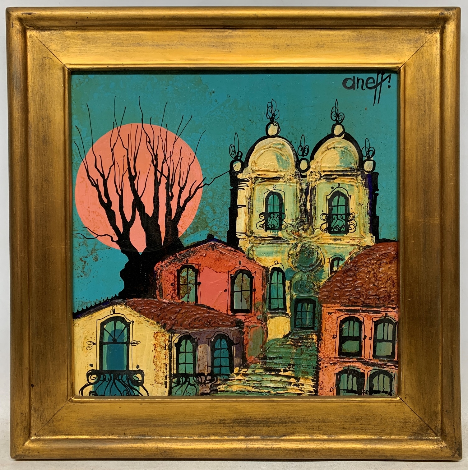 Artwork by Liny Aneff, Pueblito del interior, Made of oil on canvas