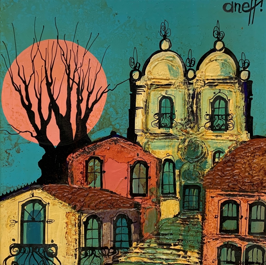 Artwork by Liny Aneff, Pueblito del interior, Made of oil on canvas