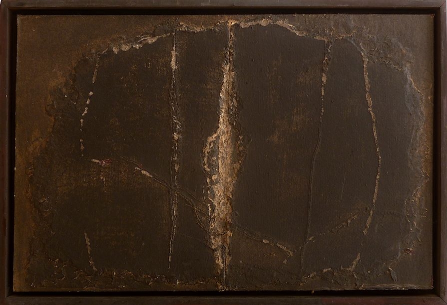 Artwork by Jean Claude Courtat, Noir 4, Made of Mixed media and collage on wooden board