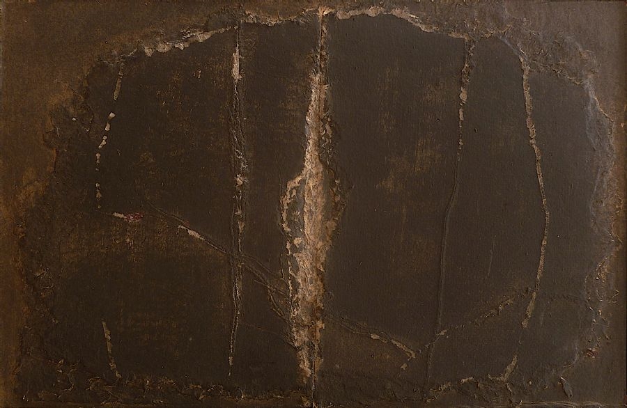 Artwork by Jean Claude Courtat, Noir 4, Made of Mixed media and collage on wooden board