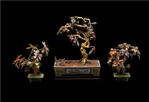 A Chinese Model of a Fruiting Tree in a Canton Enamel Planter by Chinese School, 19th Century, Late 19th Century