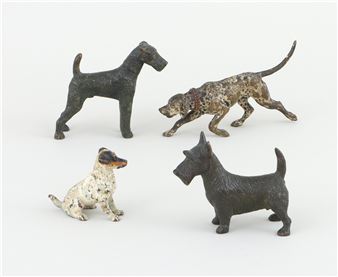 miniature bronze dog figures - Simon Moselsio