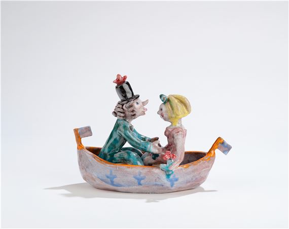 Walter Bosse, a couple in a boat, from the series "Fidele Figuren", Kufstein workshop, 1926-37 and Vienna, 1938-53 by Walter Bosse, 2022