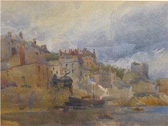 A COASTAL VILLAGE - Alfred James Collister