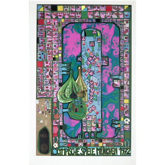 Olympische Spiele München Poster by Friedensreich Hundertwasser, 1972