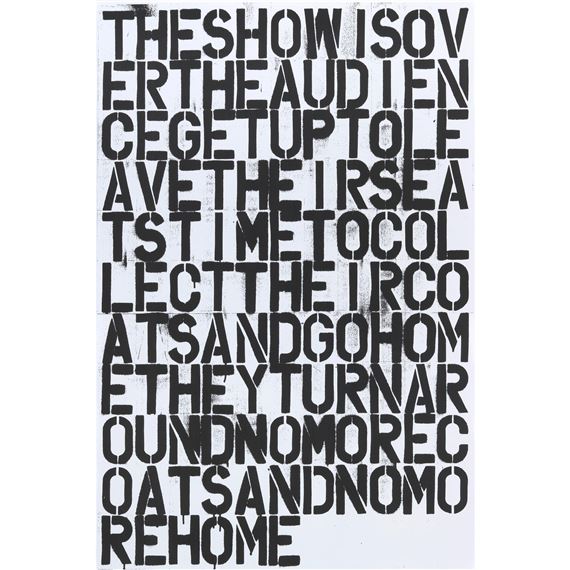 Untitled (The Show Is Over) by Felix González-Torres, Christopher Wool, 1993