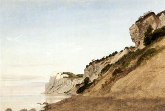 View from Møns Klint (the cliff of Møn). Study by Peter Christian Thamsen Skovgaard