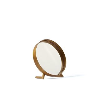 A table mirror in teak, circular glass. Edited by Glasmäster Markaryd. - Troed Nilsson