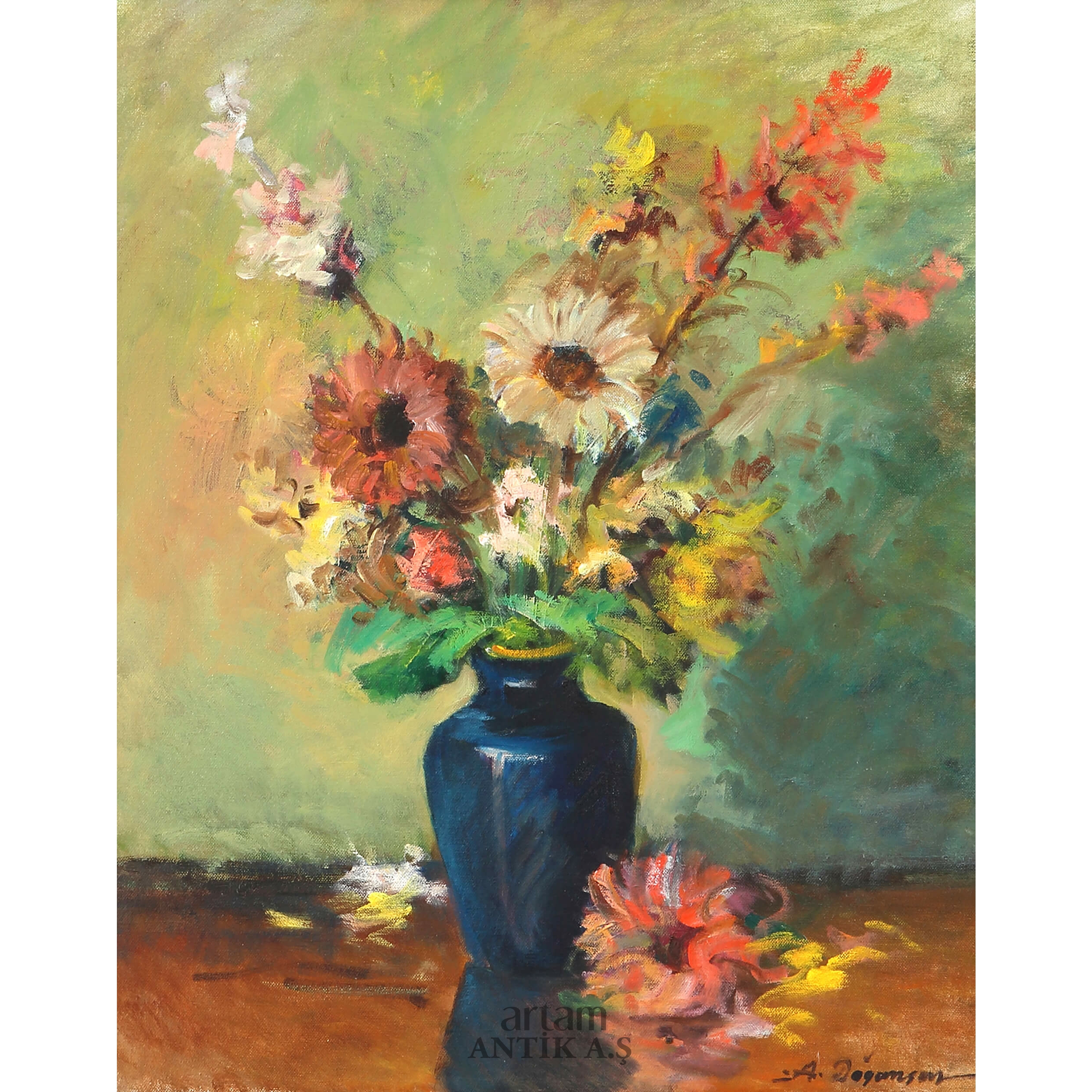 Artwork by Adil Dogancay, Natürmort, Made of Oil painting on canvas (duralite marufle)