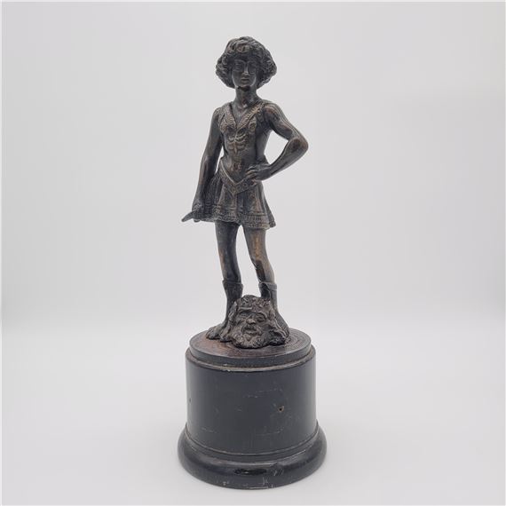 David mit dem Haupt des Goliath zu Füßen by Andrea del Verrocchio