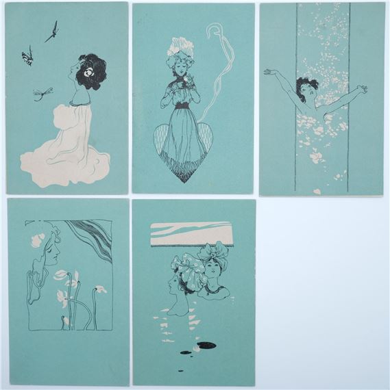Raphael Kirchner | Figures on turquoise backgrounds (1900) (1900 ...