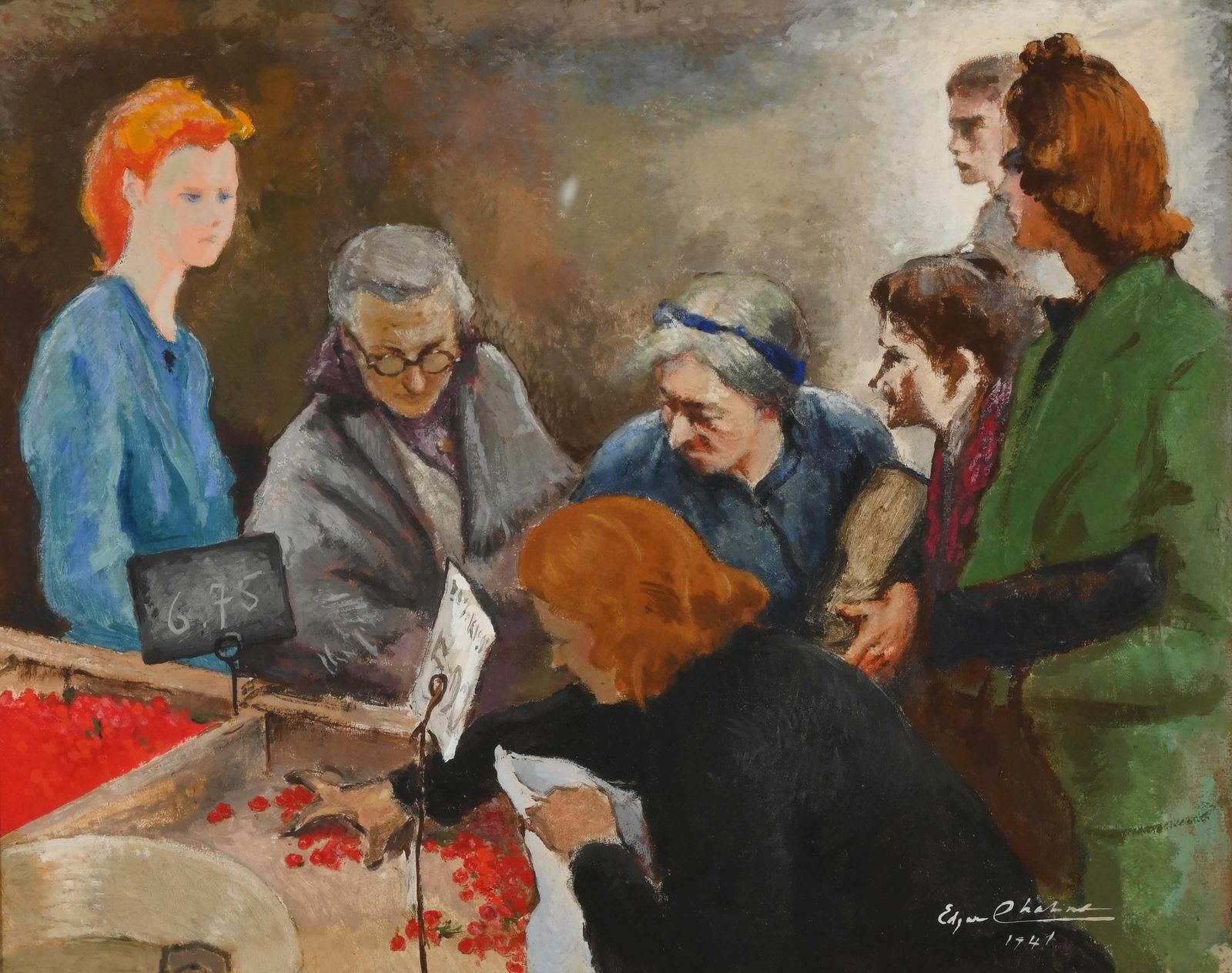 Edgar Chahine | La marchande de fruits (1941) | MutualArt