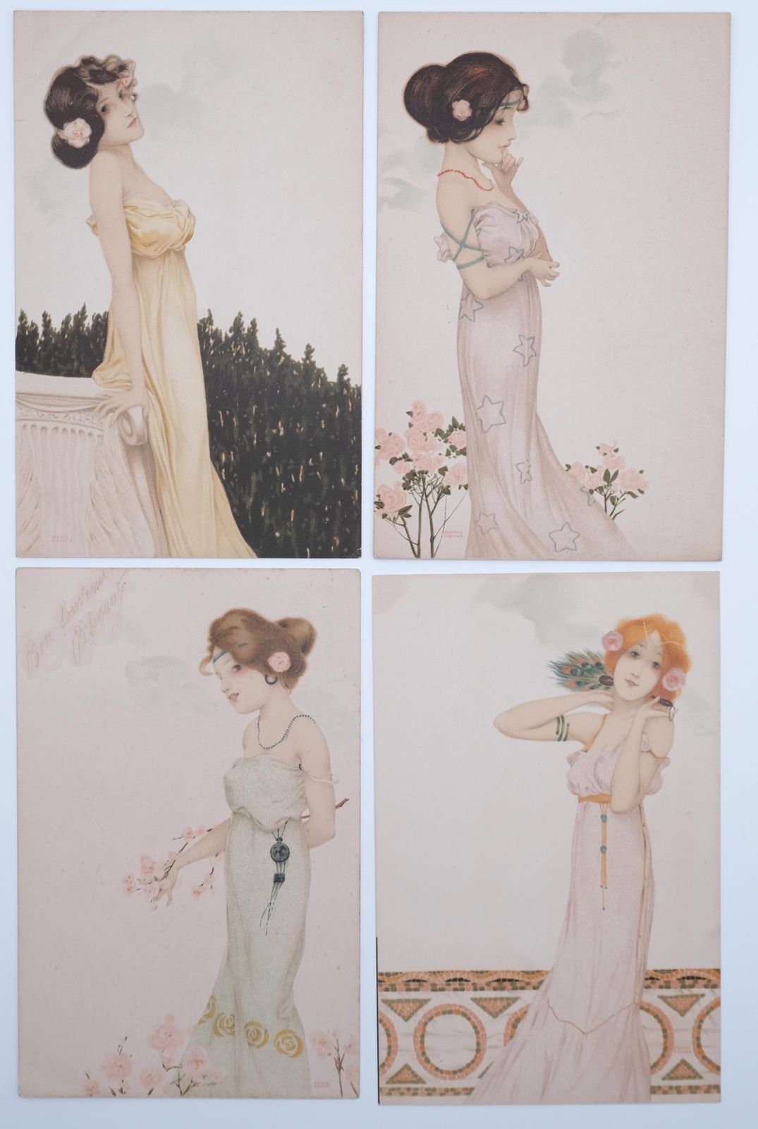 Raphael Kirchner | Girls with flowers at feet (1902) (1902) | MutualArt