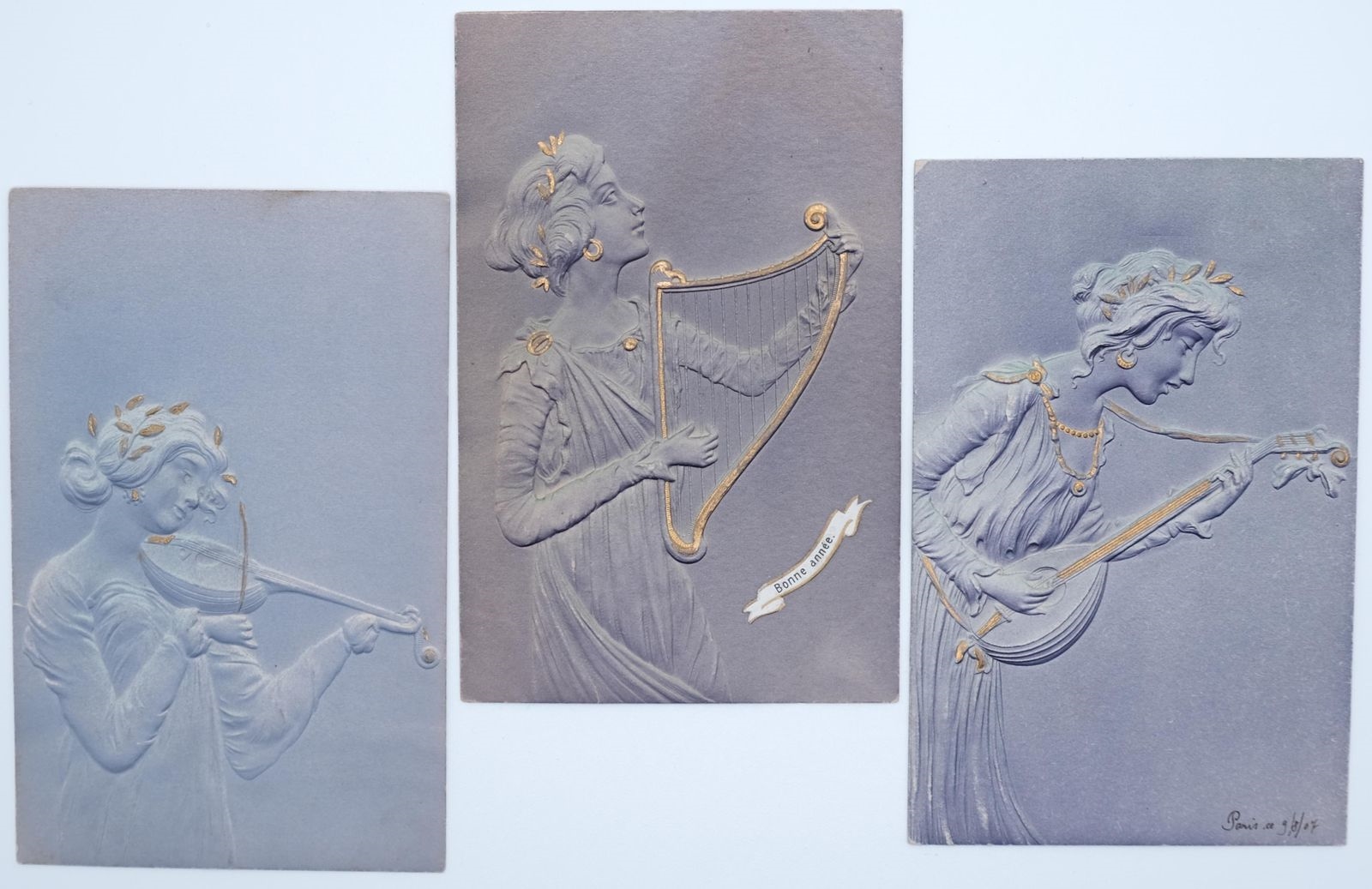 Raphael Kirchner | Girls with ancient musical instruments (1904) (1904 ...