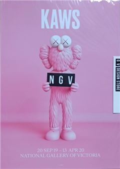 KAWS | Official exhibition posters for NGV, blue, pink and black