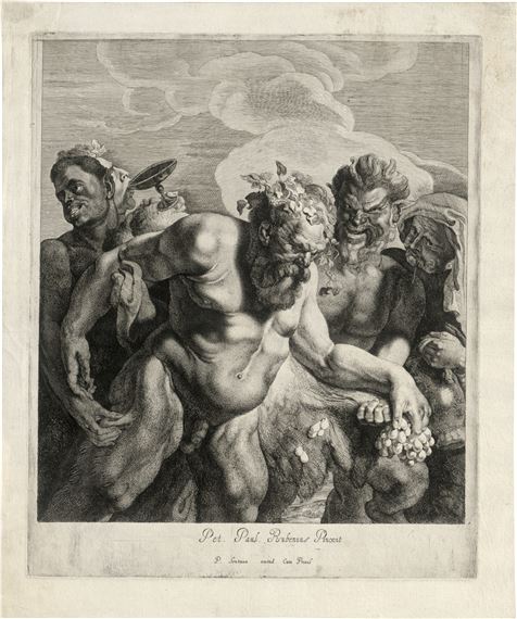 Der trunkene Silen mit Bacchanten