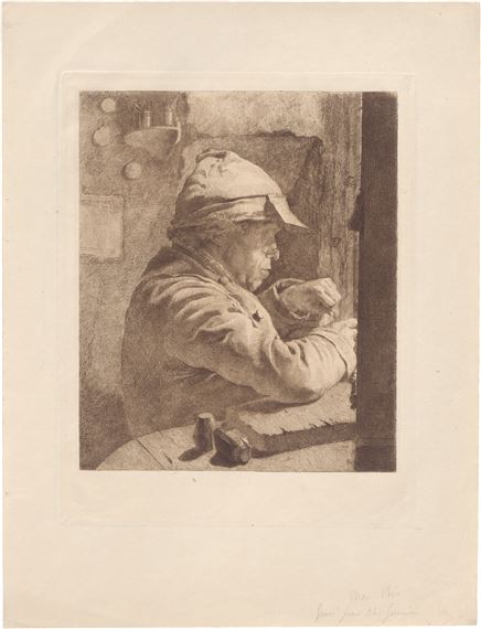 Bildnis des Vaters (Kupferstecher in seiner Werkstatt) - Christophe Guerin