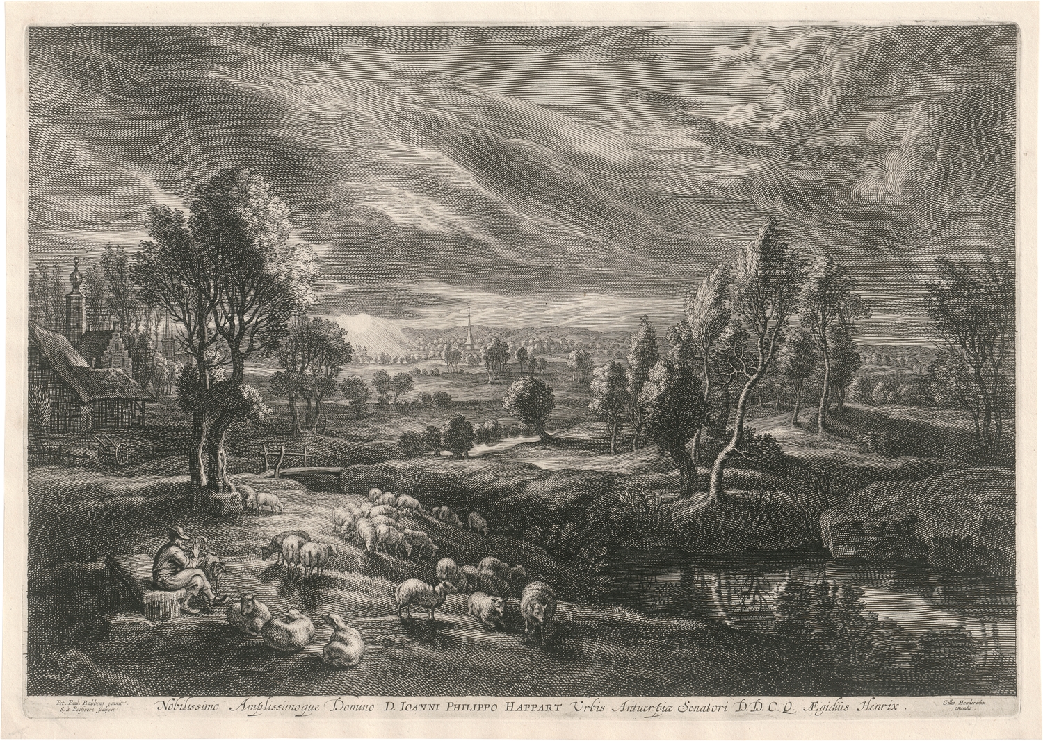 Artwork by Peter Paul Rubens, Schelte Adamsz. Bolswert, Landschaft mit Schafen, Made of Etching