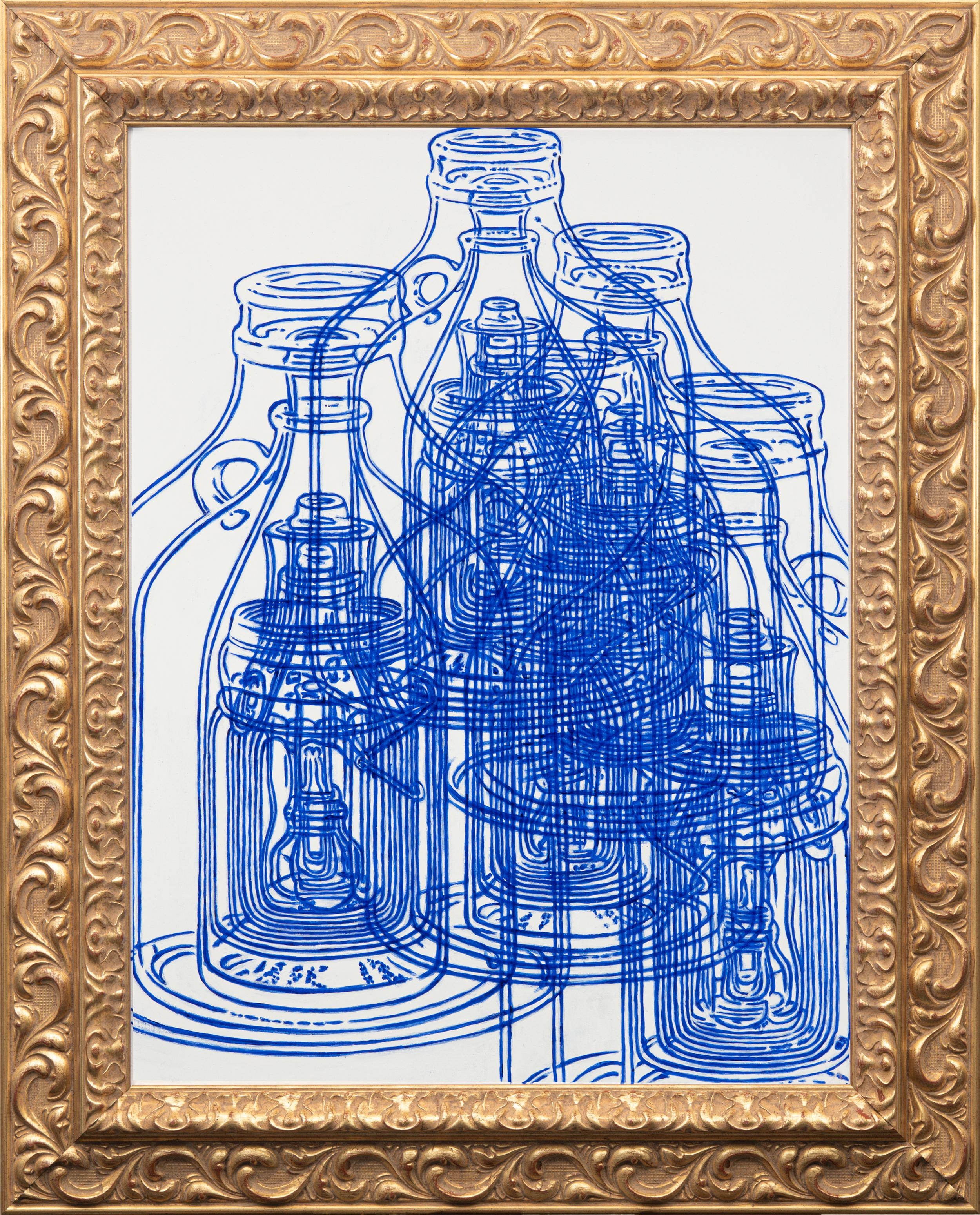 Artwork by Rob Scholte,  Rob Scholte (Dutch 1958). Composition with bottles, 2004., Made of acrylic on canvas