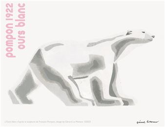 The White Bear on a white background, after the sculpture by François Pompon (model from 1855-1933) - Gérard Lo Monaco