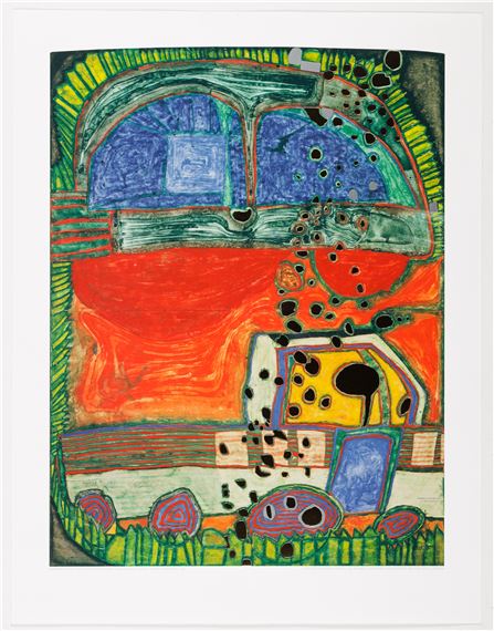Blindes Auto I. und Lastwagen by Friedensreich Hundertwasser, 1963