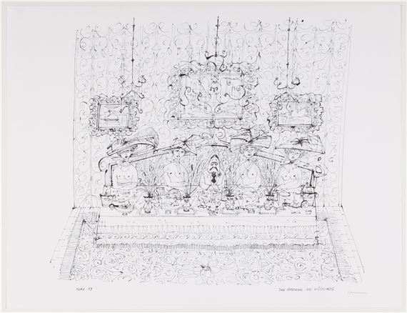Das Gastmahl des Wüstlings by Paul Flora, 1959