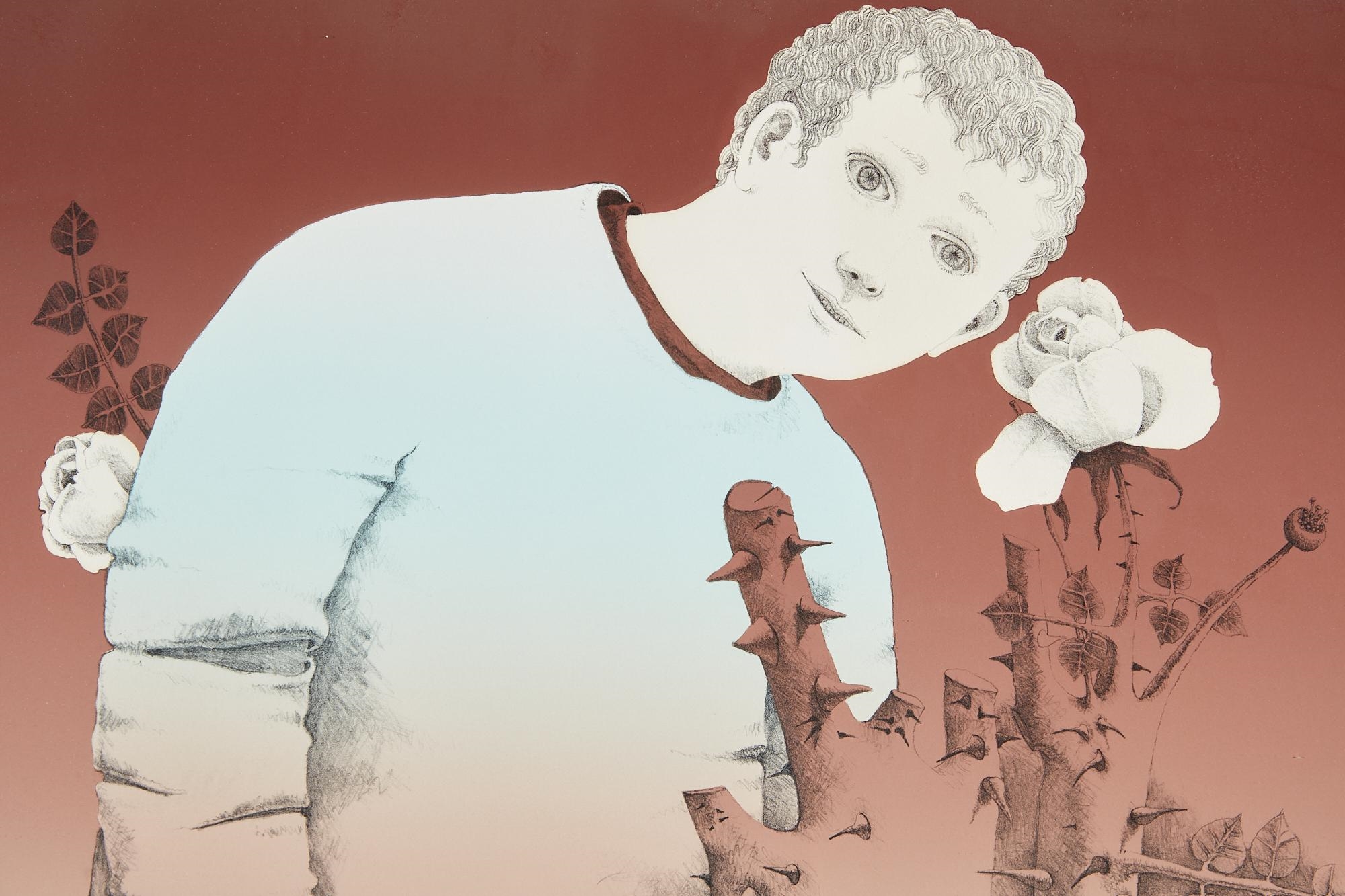 Artwork by Morris Broderson, Sound of a Flower, 1975, Made of lithograph in colors on Arches wove paper