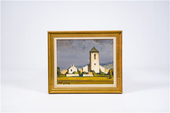 Landscape with a church by Piet Lippens