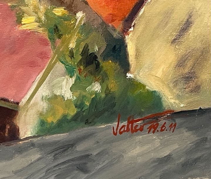 Artwork by Valter Paraschivescu, The harbour master's office at Briare, Made of Oil on canvas