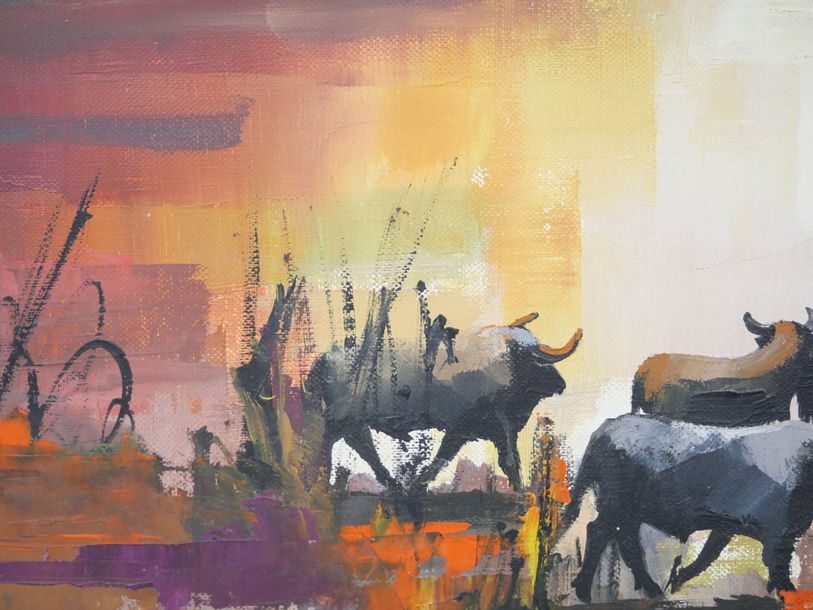 Artwork by Bernard Ronfaut, Bulls, Made of Oil on canvas