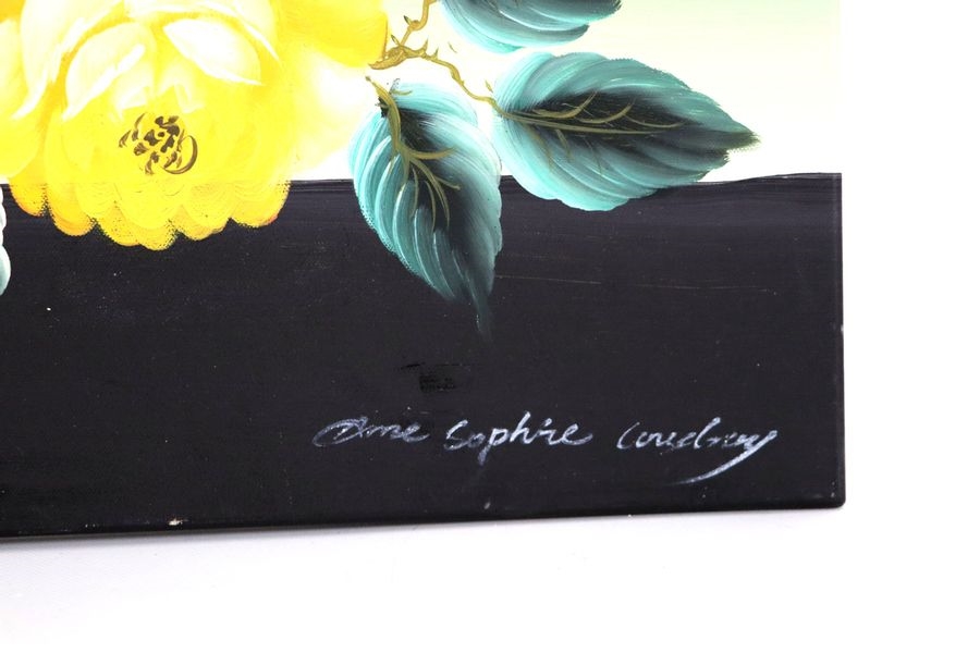 Artwork by Anne-sophie Coudray, Bouquet de roses jaunes., Made of oil on canvas