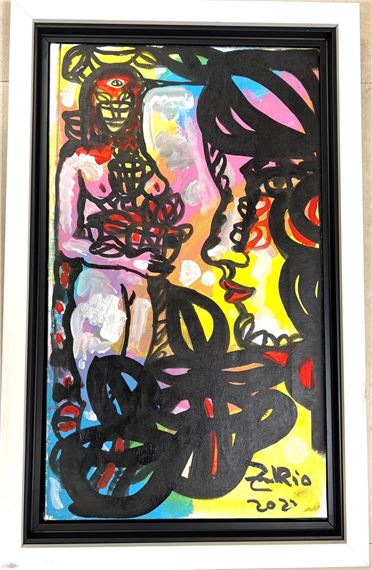 Zaida DEL RIO (1954) Cuban Acrylic on Canvas signed and dated. by Zaida del Rio, 1954