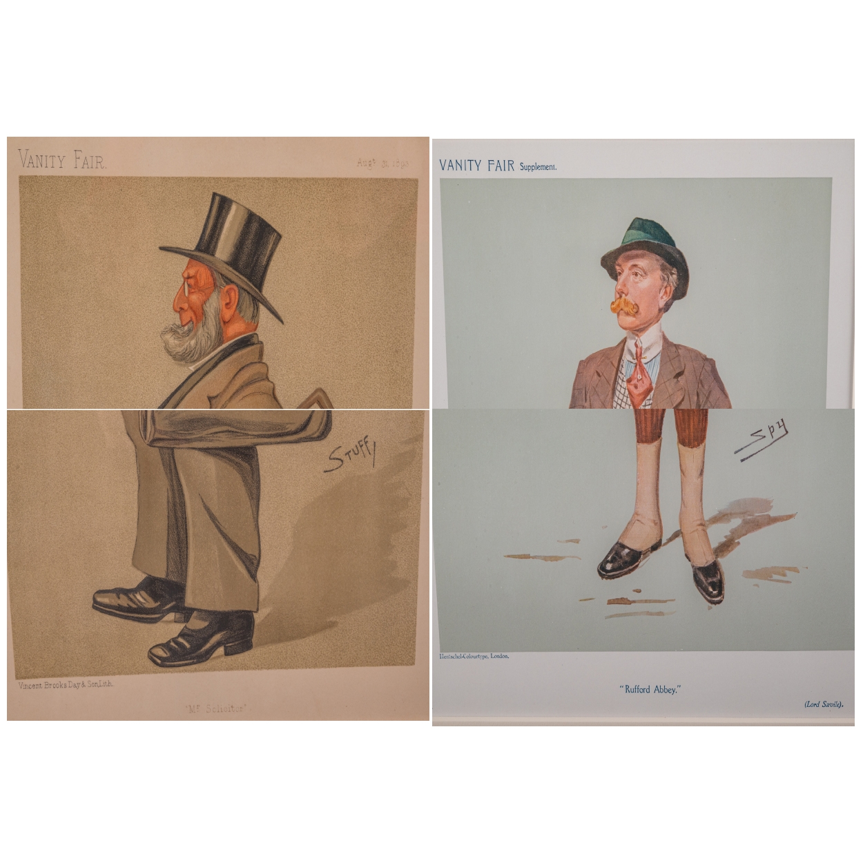 Leslie Matthew Ward Two Original Vanity Fair Spy Cartoons, Depicting