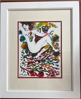 Zaida DEL RIO (1954) Cuban art. Framed Mixed media on canvas signed and dated. - Zaida del Rio