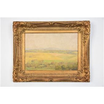 Louis McCubbin. Summer Evening Templestowe. Oil on Board. Signed Lower Left. H 25cm - Louis McCubbin