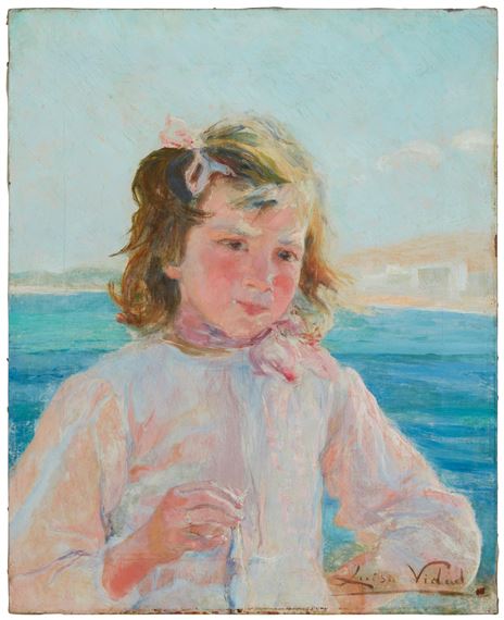 Portrait of a blonde girl by Lluïsa Vidal