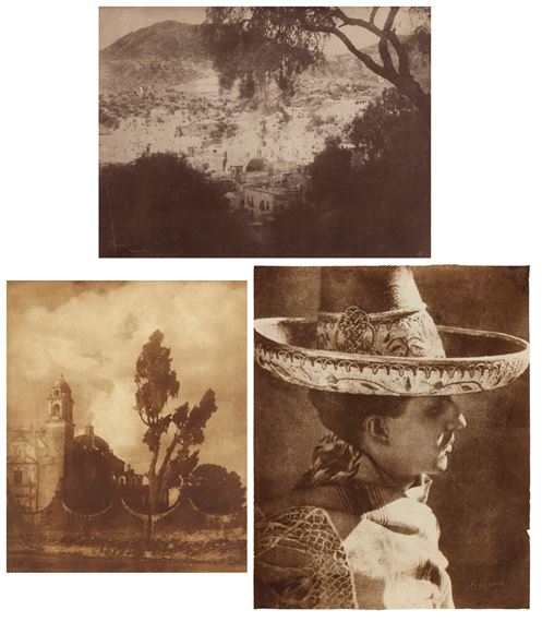 Three works: A group of two landscapes and one portrait by Henry Ravell