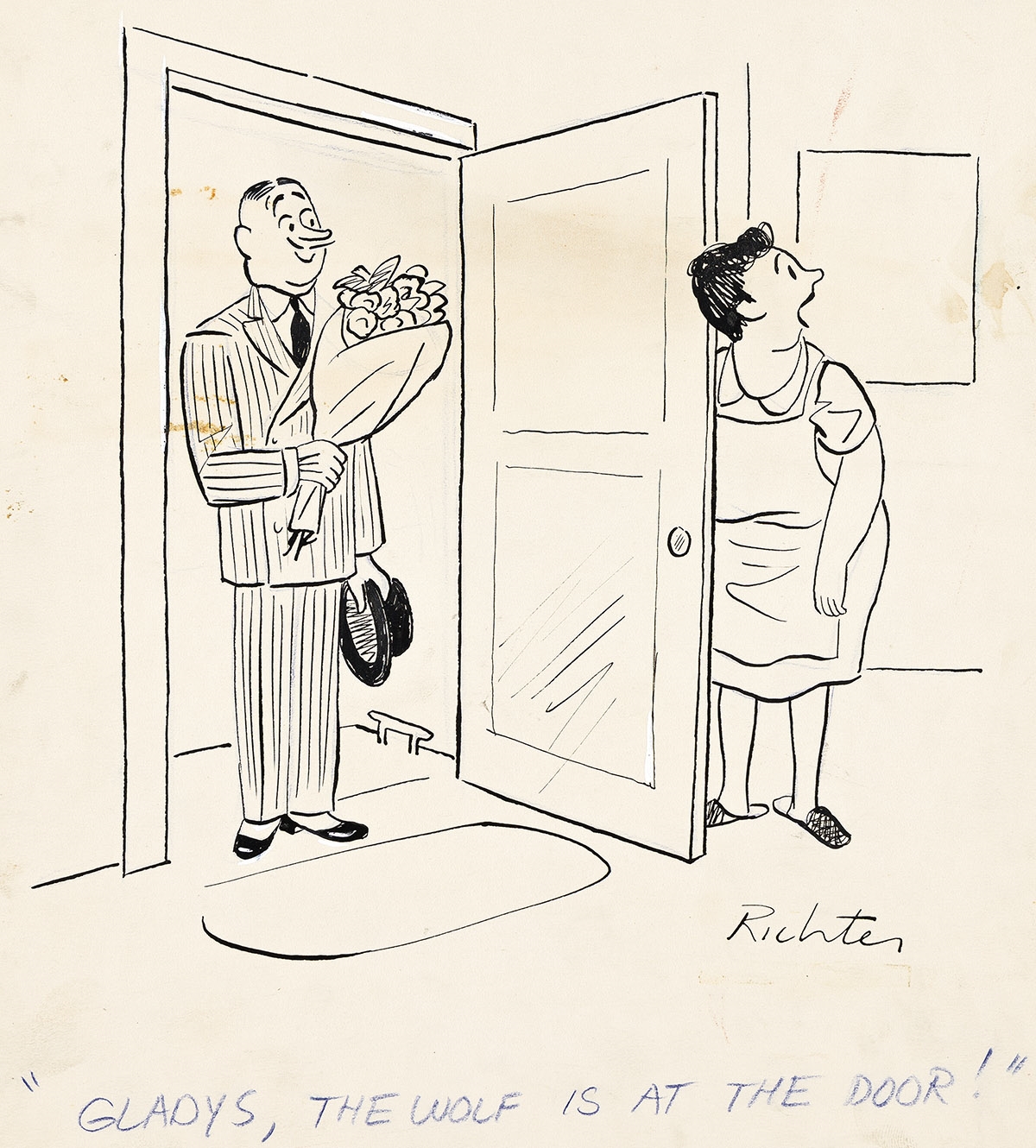 Mischa Richter | Lot of 10 cartoons for Field Publications. (Circa 1940 ...