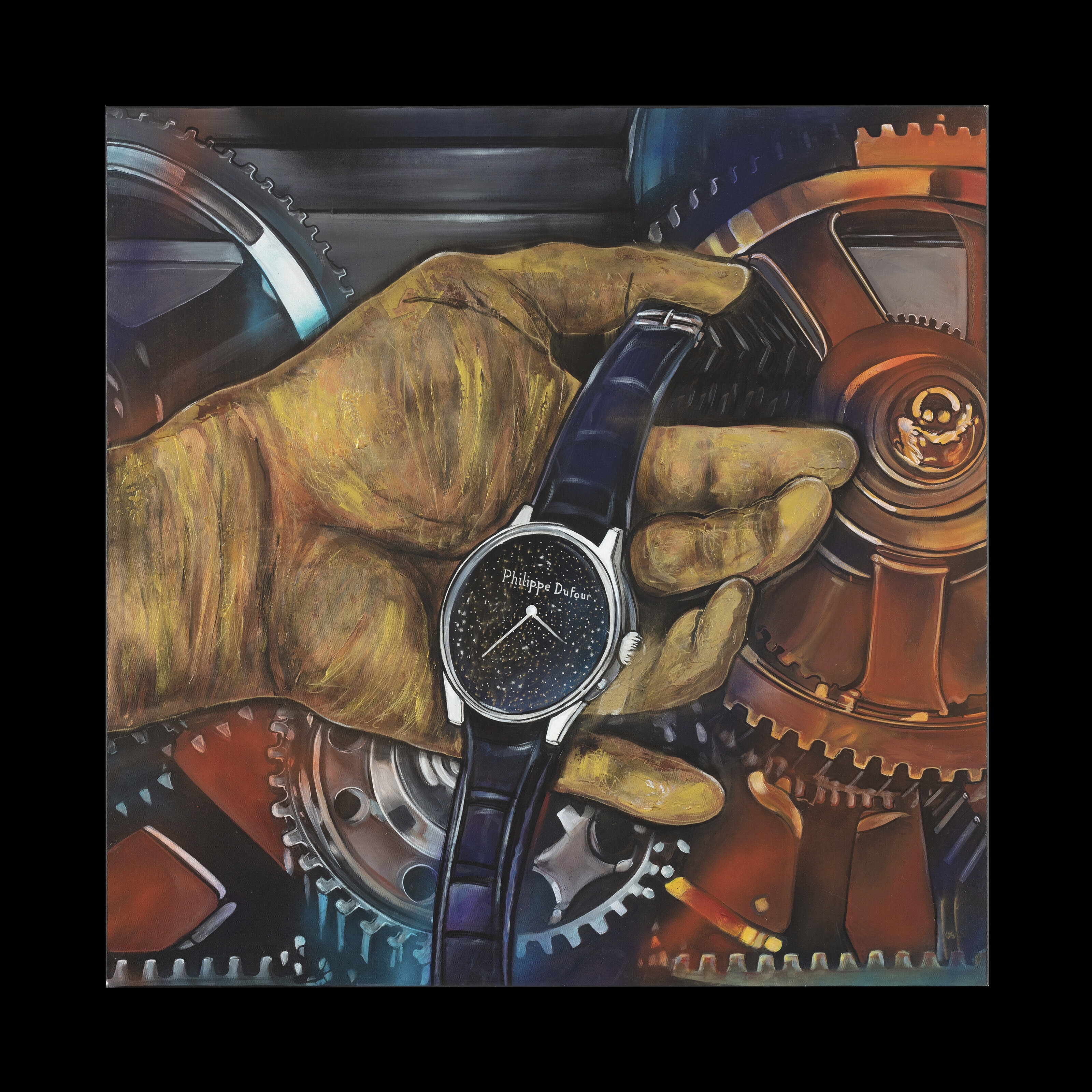 Artwork by Céline Lust, La Main en Or de Philippe Dufour, Made of Canvas