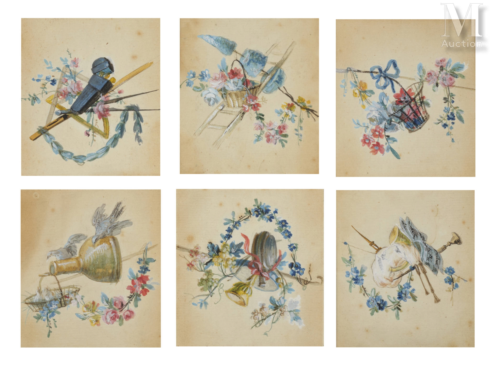 Pierre Ranson | Projet de décor : cornemuse et partition | MutualArt