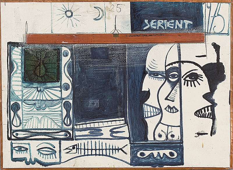 Artwork by Hermann Serient, Zwischen Tag und Nacht, Made of egg tempera