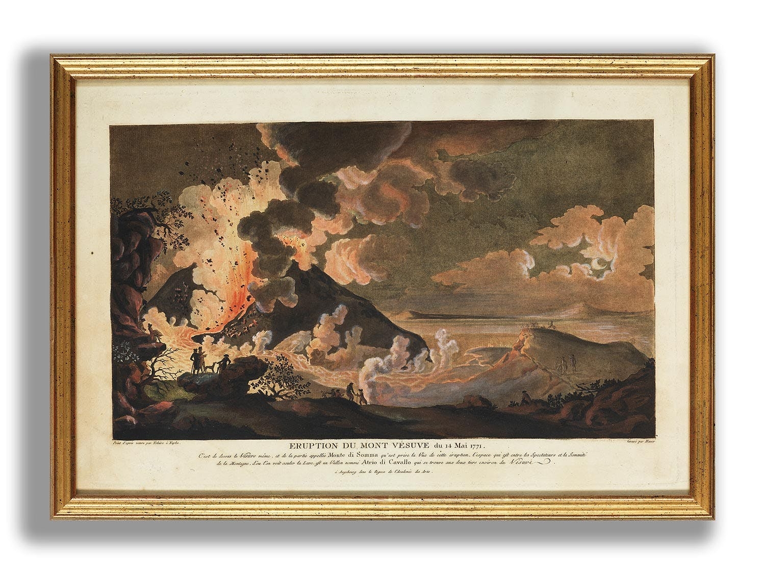 Artwork by Johann Thomas Hauer, AUSBRUCH DES VESUVS, Made of Gouache